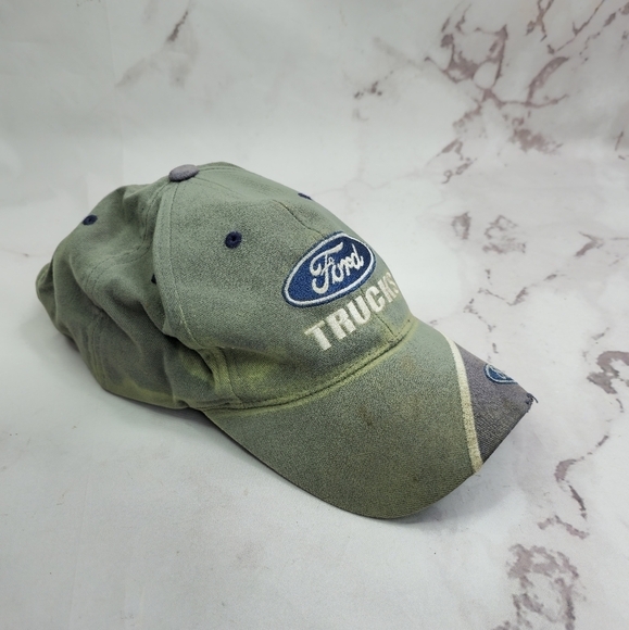 Ford Hat Mens Gray Trucks Adjustable Strapback Dad Cap Baseball Destroyed - Picture 1 of 8